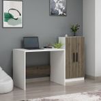 Dekorosso Stic Dolaplı Çalışma Masası Beyaz-Ceviz - Y: 74 cm D: 60 cm G: 160 cm
