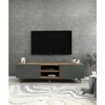 Dekorosso Veco Modern Tv Ünitesi Ayaklı Ceviz-Antrasit - Ceviz - Antrasit