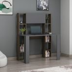 Dekorosso Vital Raflı Dolaplı Çalışma Masası Antrasit-Ceviz - Y: 135 cm D: 60 cm G: 110 cm