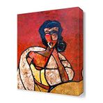 DekorSevgisi - Gözleri Kapalı Kadın Tablosu - 75x50