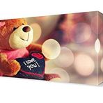 DekorSevgisi - I Love You Yazılı Ayıcık Tablosu - 60x40