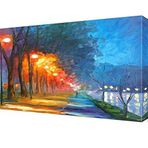DekorSevgisi - Işıklı Yol Canvas Tablo - 90x60