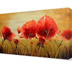 DekorSevgisi - Kırmızı Gelincikler Tablosu - 120x80