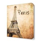 DekorSevgisi - Paris Yazılı Eyfel Kulesi Tablosu - 60x40