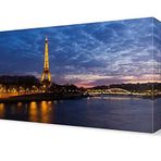 DekorSevgisi - Sarı Işıklı Eyfel Kulesi Tablosu - 60x40