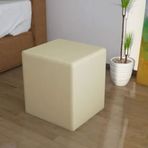 Dekorstilim Ard 700 Tabure Ahşap İskeletli Krem Kare Puf