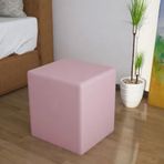 Dekorstilim Ard 707 Tabure Ahşap İskeletli Pembe Kare Puf