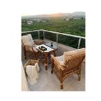 Dekorzade 2 Kişilik Balkon Bahçe Teras Mutfak Masa Takımı Oturma Grubu Balkon Takımı Balkon Mobilyası Bahçe Mobilyası Ceviz