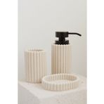 Dekorzdükkan 3 Parça Polyresin Siyah Başlıklı Banyo Seti
