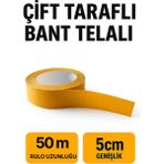 Dekoset Çift Taraflı Bant Telalı (5 Cm Genişlik- 50 Metre Uzunluk) - 5x 5000 cm