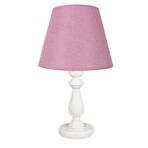Dekovien Modern Ahşap Ayaklı Kumaş Pembe Abajur