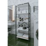 Dekozum 5 Raflı Dekoratif Banyo Dolabı Banyo Düzenleyici Modern Banyo Rafı - Beyaz