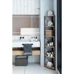 Dekozum 6 Raflı Köşe Metal Banyo Rafı Şampuanlık Deterjanlık Çok Amaçlı Raf 180 cm - Atlantik Çam