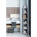 Dekozum 6 Raflı Köşe Metal Banyo Rafı Şampuanlık Deterjanlık Çok Amaçlı Raf 180 cm - Beyaz