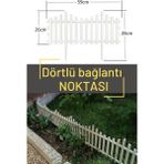 Dekozum Dekoratif Beyaz Bahçe Çiti Plastik Çit Peyzaj Koruma Panel Çit 1 Adet 59 cm Beyaz Çiçek Çiti