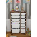 DEKOZUM KİDS 14 Sepetli Dolap Çok Amaçlı Dolap Oyuncak Dolabı Kiler Dolabı Organizer Box