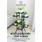 Dekozum Napoli 8'li Çiçeklik, 8 Raflı Saksı Standı, 8 Raflı Plastik Saksılık, Dekoratif Saksılık - Tek Ebat - Çok Renkli