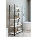 DEKOZUM STARK Banyo Rafı Banyo Dolabı Dekoratif Çok Amaçlı Raf 150X56 cm BEYAZ