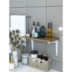 Dekozum Tekli Dekoratif Duvar Rafı, Kitaplık ve Organizer, Banyo, Mutfak, Balkon - Ceviz