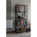 DEKOZUM TİTAN Kitaplık Dekoratif Çok Amaçlı Raf Ofis Salon Raf Kitap Standı 150cmx60cm ATLANTİKÇAM