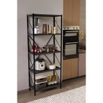 DEKOZUM TİTAN Mutfak Rafı Kiler Rafı Mikrodalga Fırın Rafı Çok Amaçlı Raf 150x60 cm ANTRASİT