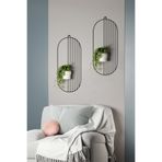 Dekula 2 Li Metal Duvar Saksılığı Dekorasyon Saksı Oval Çiçeklik Standı Vazo Çiçek Krem