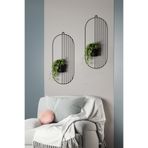 Dekula 2 Li Metal Duvar Saksılığı Dekorasyon Saksı Oval Çiçeklik Standı Vazo Çiçek Siyah