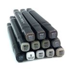 Del Rey 5798185 12 Sıcak Gri Renkler Twin Marker Çantalı Set