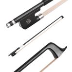 Delaman 4/4 Viyolonsel Yay, İyi Dengeli Karbon Fiber Yuvarlak Çubuk, Abanoz Kurbağa, Beyaz At Tüyü, Çello Parçaları Accories, Yaylı Çalgılar için Müzik Aracı