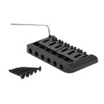 Delaman Elektro Gitar Sabit Hardtail Köprü, Elektro Gitar Sele Köprüsü, Stratocaster 6 Yaylı Gitar için Siyah Sabit Hardtail Köprü, Sağlam Tasarım, İdeal Yedek Parça