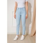 DELDNM Bagy Kadın Buz Mavi Yüksek Bel Likralı Esnek Fit Rahat Skinny Dar Paça Jeans Kot Pantolon