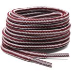 DELELE 2 çift yuvarlak çizme danteller açık yürüyüş yürüyüş ayakabı çift renkli çizgili ayakkabı dantel iş ayakkabısı dizeleri, 15 Beyaz Bordo, 39 inch (100CM)