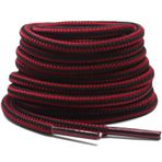 DELELE 2 çift yuvarlak çizme danteller açık yürüyüş yürüyüş ayakabı halat çift renkli çizgili ayakkabı dantel iş ayakkabısı dizeleri, 16 Siyah Bordo, 67 inch (170CM)