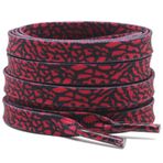 DELELE Hayvan Baskı Düz Ayakkabı Bağcığı: Renkli Desenli Spor Ayakkabı Ayakkabı Dantelleri 2 Çift, 18 Kırmızı Siyah Leopar Desen, 47 inch(120CM)