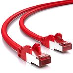 deleyCON 0,5m CAT6 Patch Kablosu S/FTP PIMF Korumalı CAT-6 RJ45 ağ Kablosu Ethernet Kablosu LAN DSL Switch Yönlendirici Modem Erişim Noktası Patch Alanları - Kırmızı