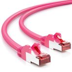 deleyCON 0,5m CAT6 Patch Kablosu S/FTP PIMF Korumalı CAT-6 RJ45 ağ Kablosu Ethernet Kablosu LAN DSL Switch Yönlendirici Modem Erişim Noktası Patch Alanları - Macenta