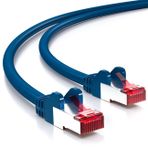deleyCON 0,5m CAT6 Patch Kablosu S/FTP PIMF Korumalı CAT-6 RJ45 ağ Kablosu Ethernet Kablosu LAN DSL Switch Yönlendirici Modem Erişim Noktası Patch Alanları - Mavi
