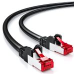 deleyCON 1,5m CAT6 Patch Kablosu S/FTP PIMF Korumalı CAT-6 RJ45 ağ Kablosu Ethernet Kablosu LAN DSL Switch Yönlendirici Modem Erişim Noktası Patch Alanları - Siyah