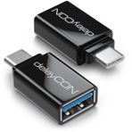 deleyCON 2 Adet USB-C 3.0 OTG Adaptörü - USB'den USB C'ye - 5 Gbit/s'ye Kadar - İle Uyumlu Apple Samsung Google Huawei Xiaomi Cep Telefonu Akıllı Telefon Tablet Dizüstü Bilgisayar - Siyah