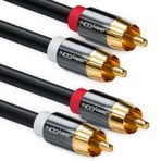 deleyCON 2 m RCA kablosu, stereo ses jakı, RCA kablosu, 2 x RCA fiş, HiFi sistemi, HiFi alıcısı, ev sineması, Blu-Ray oynatıcı, siyah