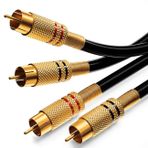 deleyCON 2,5m ses RCA Kablosu 2x Cinch Erkek 2x Cinch Erkek ses HiFi Kablosu Altın Kaplama tam Metal RCA Cinch fiş Alıcısı ev Sineması Oyun Konsolu