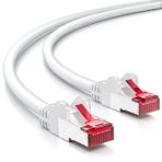 deleyCON 2m CAT6 Patch Kablosu S/FTP PIMF Korumalı CAT-6 RJ45 ağ Kablosu Ethernet Kablosu LAN DSL Switch Yönlendirici Modem Erişim Noktası Patch Alanları - Beyaz