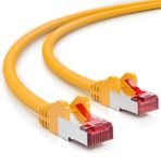 deleyCON 2m CAT6 Patch Kablosu S/FTP PIMF Korumalı CAT-6 RJ45 ağ Kablosu Ethernet Kablosu LAN DSL Switch Yönlendirici Modem Erişim Noktası Patch Alanları - Sarı