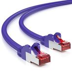 deleyCON 2m CAT6 Patch Kablosu S/FTP PIMF Korumalı CAT-6 RJ45 ağ Kablosu Ethernet Kablosu LAN DSL Switch Yönlendirici Modem Erişim Noktası Patch Alanları - Vişne Cürüğü