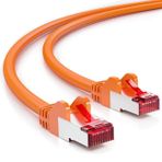 deleyCON 5m CAT6 Patch Kablosu S/FTP PIMF Korumalı CAT-6 RJ45 ağ Kablosu Ethernet Kablosu LAN DSL Switch Yönlendirici Modem Erişim Noktası Patch Alanları - Turuncu