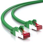 deleyCON 5m CAT6 Patch Kablosu S/FTP PIMF Korumalı CAT-6 RJ45 ağ Kablosu Ethernet Kablosu LAN DSL Switch Yönlendirici Modem Erişim Noktası Patch Alanları - Yeşil