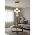 Delf Yapı Sarkı 4 Lü Camlı Avize Şık Modern Avize - Eskitme Bal