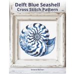 Delft Blue Seashell Cross-Stitch Pattern: A Large Print Cross-Stitch Pattern in Classic Delft Style