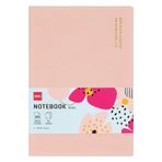 Deli Deri Kaplı A5 80 yp 70g Defter Çizgili Pembe