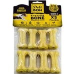 Delibon Beyaz 7 cm XS Boy 8'li Paket Deri Press Köpek Kemik